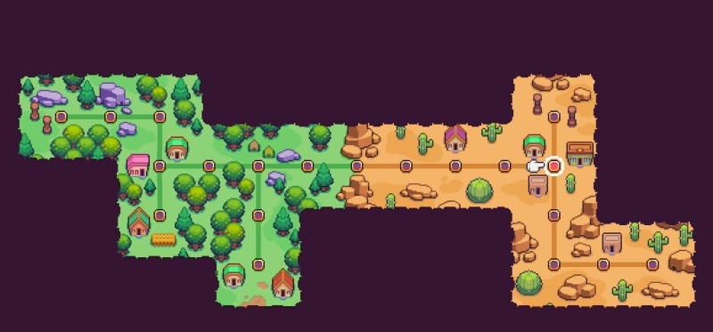 The game starts in the furthest South node of the green area.